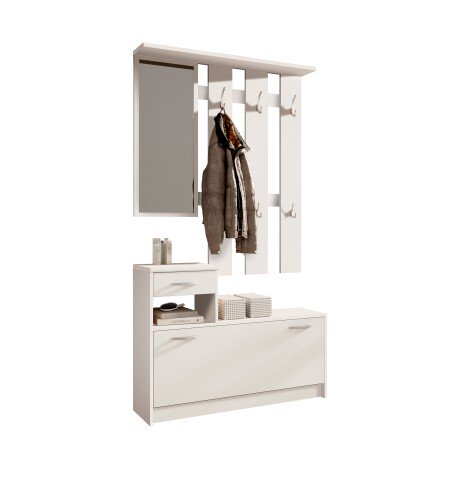 Garderoben-Set >Selene< in weiß - 100x190x25cm (BxHxT)
