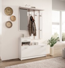 Garderoben-Set >Selene< in weiß - 100x190x25cm (BxHxT)