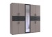 Drehtürenschrank >Taiga< 4 Schübe, 9 Türen, Saharagrau / Graphit - 225x208x58cm (BxHxT)