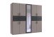 Drehtürenschrank >Taiga< 4 Schübe, 9 Türen, Saharagrau / Graphit - 225x208x58cm (BxHxT)