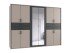 Drehtürenschrank >Taiga< 4 Schübe, 10 Türen, Spiegel, Saharagrau / Graphit - 270x208x58cm BxHxT