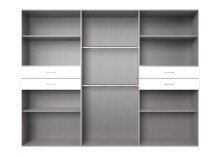 Drehtürenschrank >Taiga< 4 Schübe, 10 Türen, Graphit / Artisan Eiche Dekor - 270x208x58cm BxHxT