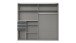 Schwebetürenschrank >Saigon< 3 Schübe, in GRPAHIT + GLAS SCHWARZ - 225x208x64cm (BxHxT)