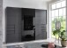 Schwebetürenschrank >Saigon< 6 Schubladen, in GRPAHIT + GLAS SCHWARZ - 270x208x64cm (BxHxT)
