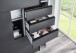 Schwebetürenschrank >Saigon< 6 Schubladen, in GRPAHIT + GLAS SCHWARZ - 270x208x64cm (BxHxT)