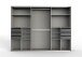 Schwebetürenschrank >Saigon< 6 Schubladen, in GRPAHIT + GLAS SCHWARZ - 270x208x64cm (BxHxT)