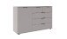 Sideboard >Tilburg< 5 Schubladen, 1 Tür, in SAHARAGRAU - 130x83x41cm (BxHxT)