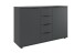 Sideboard >Tilburg< 2 Türen, 4 Schübe, in GRAPHIT - 130x83x41cm (BxHxT)