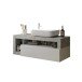 Waschtisch-Set >HAMBURG< inkl. Becken, 1 Schub, FSC, in Weiß / Beton-Optik - 110x61x49 (BxHxT)