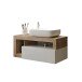 Waschtisch-Set >HAMBURG< inkl. Becken, 1 Schub, FSC, Weiß / Eiche Dekor - 92x61x49 (BxHxT)