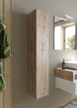 Hängeschrank >HAMBURG< 3 Böden, 1 Tür, FSC, in Eiche Cadiz Dekor - 26x138x26 (BxHxT)