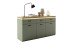 Sideboard >MONIZ< LED-Beleuchtung, Salbei grün/ Eichenfarben Dekor - 156x83x44 (BxHxT)