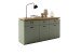 Sideboard >MONIZ< LED-Beleuchtung, Salbei grün/ Eichenfarben Dekor - 156x83x44 (BxHxT)