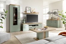Wandboard >MONIZ< in Eichenfarben Dekor, Melamin Nachbildung - 175x22x26 (BxHxT)