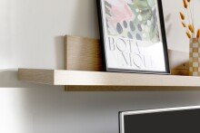 Wandboard >MONIZ< in Eichenfarben Dekor, Melamin Nachbildung - 175x22x26 (BxHxT)