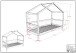 Hausbett >Buche Massiv< Rollrost, 90x200cm, Buche massiv weiß - 207,5x170x97,5 (BxHxT)
