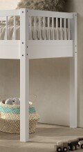 Hochbett >Buche Massiv< Rollrost, 90x200cm, Buche massiv weiß - 207,5x114x97,5 (BxHxT)