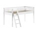 Hochbett >Buche Massiv< Rollrost, 90x200cm, Buche massiv weiß - 207,5x114x97,5 (BxHxT)