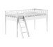 Hochbett >Buche Massiv< Rollrost, 90x200cm, Buche massiv weiß - 207,5x114x97,5 (BxHxT)