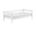 Einzelbett >Buche Massiv< Rollrost, 90x200cm, Buche massiv weiß lackiert - 207,5x68x97,5 (BxHxT)