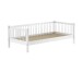 Einzelbett >Buche Massiv< Rollrost, 90x200cm, Buche massiv weiß lackiert - 207,5x68x97,5 (BxHxT)