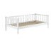 Einzelbett >Buche Massiv< Rollrost, 90x200cm, Buche massiv weiß lackiert - 207,5x68x97,5 (BxHxT)