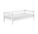 Einzelbett >Buche Massiv< Rollrost, 90x200cm, Buche massiv weiß lackiert - 207,5x68x97,5 (BxHxT)