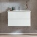 Waschtisch >Paris< in weiß, Wotaneiche, MDF - 80x56x47cm (BxHxT)