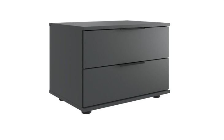 Nachtkommode >Tilburg< 2 Schubladen, in GRAPHIT - 52x40x38cm (BxHxT)
