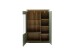 Highboard >MONIZ< 2 Türen, LED, in Salbei grün/ Eichenfarben Dekor - 98x144x38 (BxHxT)