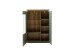 Highboard >MONIZ< 2 Türen, LED, in Salbei grün/ Eichenfarben Dekor - 98x144x38 (BxHxT)