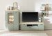 Highboard >MONIZ< 2 Türen, LED, in Salbei grün/ Eichenfarben Dekor - 98x144x38 (BxHxT)