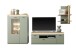 Wohnwand >MONIZ< (3-teilig) mit LED, Salbei grün/Eiche Evoke Dekor - 324x198x44 (BxHxT)