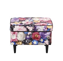 Fußhocker >LAUREL< in Flower; rose - 63x43x42 (BxHxT)
