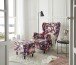Fußhocker >LAUREL< in Flower; rose - 63x43x42 (BxHxT)