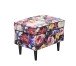 Fußhocker >LAUREL< in Flower; rose - 63x43x42 (BxHxT)