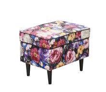 Ohrensessel >LAUREL< (Sessel mit Hocker) in Flower - 78x102x98 (BxHxT)