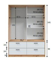 Schwebetürenschrank >ENZO< in Nodi Eiche/Artik...