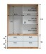 Schwebetürenschrank >ENZO< in Nodi Eiche/Artik Weiß - 140x200x60 (BxHxT)