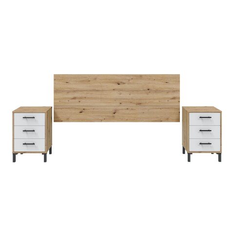 Bettrückwand >ENZO< in Nodi Eiche - 160x60x2,5 (BxHxT)