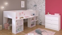 Jugendzimmer-Set >Pirouette 16< (2-teilig) in Weiss, mit drehbaren Elementen in Rosa oder Grau