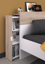 Jugendzimmer-Set >Aalborg 5< (5-teilig) in Weiße / Eiche Dekor