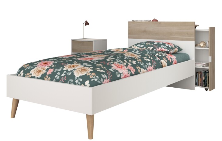 Jugendzimmer-Set >Aalborg 7< (3-teilig) in Weiße / Eiche Dekor