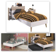 Jugendzimmer-Set >Aalborg 7< (3-teilig) in Weiße / Eiche Dekor