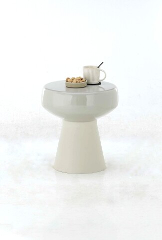 Beistelltisch >1166< in Creme, Eisen - 42x38cm (HxD)