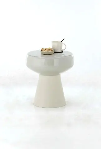 Beistelltisch >1166< in Creme, Eisen - 42x38cm (HxD)