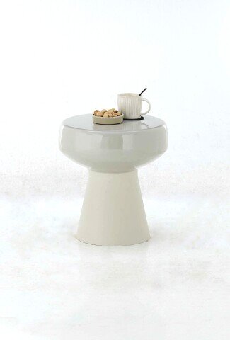 Beistelltisch >1166< in Creme, Eisen - 42x38cm (HxD)