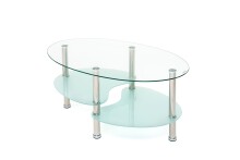Couchtisch >5/194< Ablageböden, in Klarglas /...