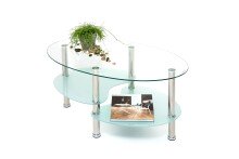 Couchtisch >5/194< Ablageböden, in Klarglas /...