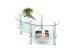 Couchtisch >5/194< Ablageböden, in Klarglas / Glas sandgestrahlt - 90x43x55cm (BxHxT)